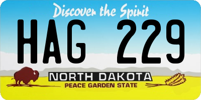 ND license plate HAG229