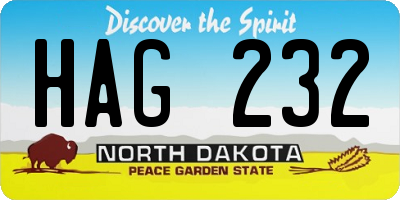 ND license plate HAG232