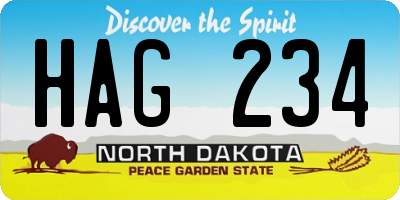 ND license plate HAG234