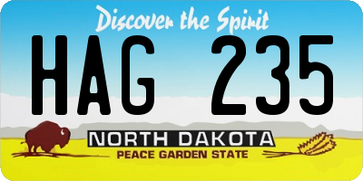 ND license plate HAG235