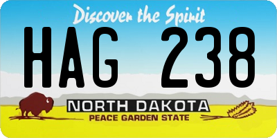 ND license plate HAG238