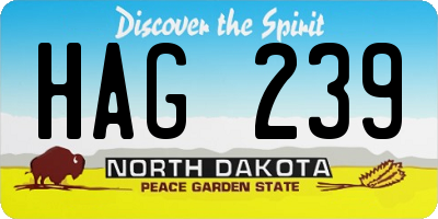 ND license plate HAG239