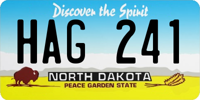 ND license plate HAG241