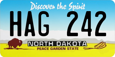 ND license plate HAG242