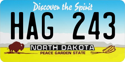 ND license plate HAG243