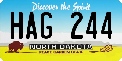ND license plate HAG244