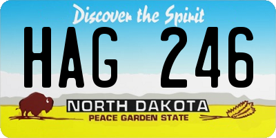 ND license plate HAG246