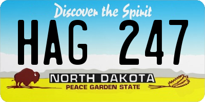 ND license plate HAG247