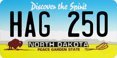 ND license plate HAG250