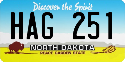 ND license plate HAG251