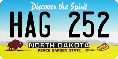 ND license plate HAG252