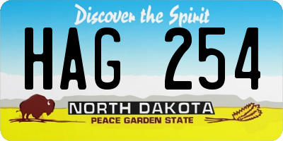 ND license plate HAG254