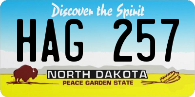 ND license plate HAG257