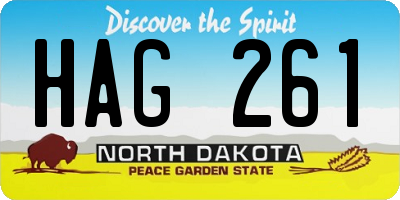 ND license plate HAG261