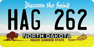 ND license plate HAG262