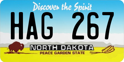 ND license plate HAG267