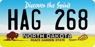 ND license plate HAG268