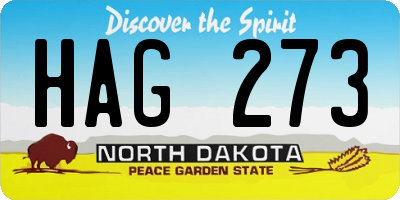 ND license plate HAG273