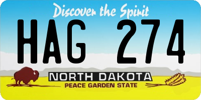 ND license plate HAG274