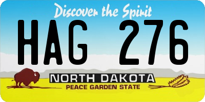 ND license plate HAG276