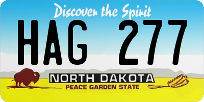 ND license plate HAG277