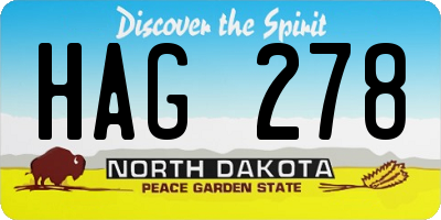 ND license plate HAG278