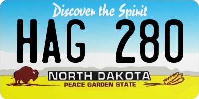ND license plate HAG280
