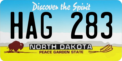 ND license plate HAG283