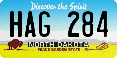 ND license plate HAG284