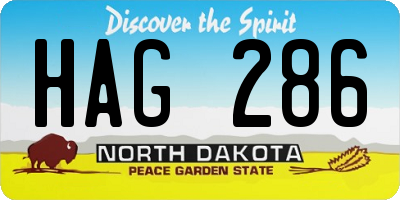 ND license plate HAG286