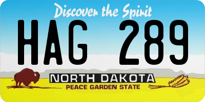 ND license plate HAG289