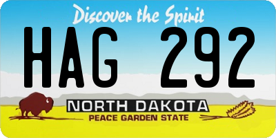 ND license plate HAG292