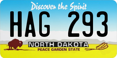 ND license plate HAG293