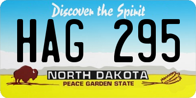 ND license plate HAG295