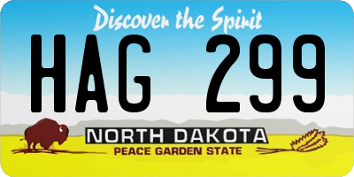 ND license plate HAG299