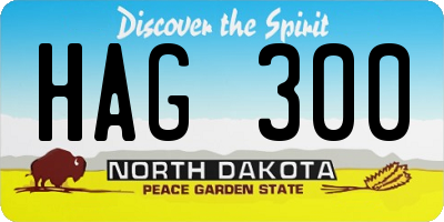 ND license plate HAG300