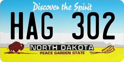 ND license plate HAG302