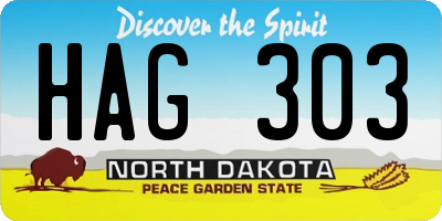 ND license plate HAG303