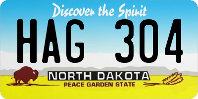 ND license plate HAG304