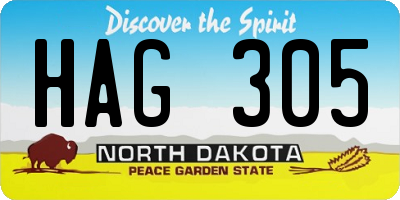 ND license plate HAG305