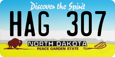 ND license plate HAG307