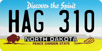 ND license plate HAG310