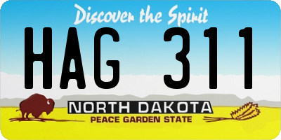 ND license plate HAG311