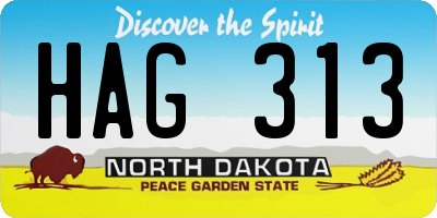 ND license plate HAG313