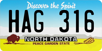 ND license plate HAG316