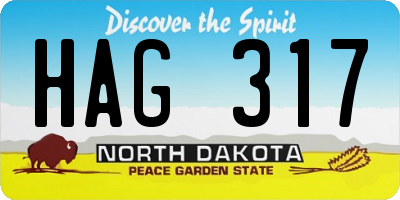 ND license plate HAG317