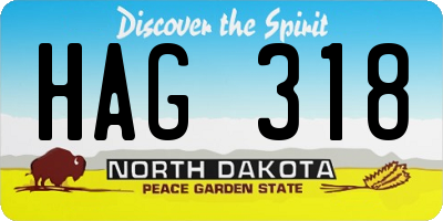 ND license plate HAG318