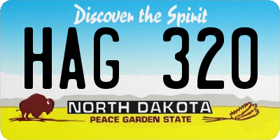 ND license plate HAG320