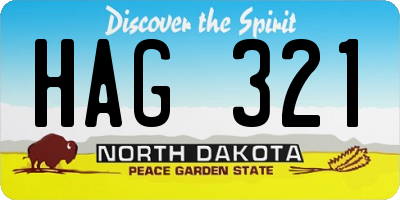 ND license plate HAG321