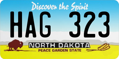 ND license plate HAG323